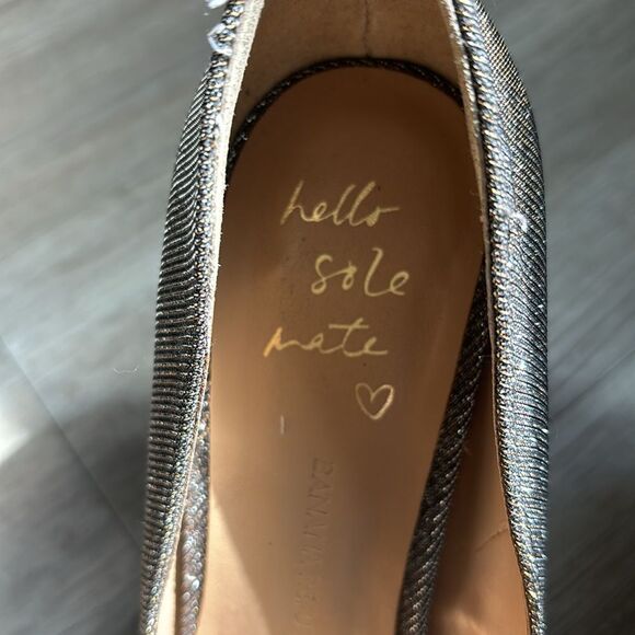Banana Republic Womens Glitter Gold/silver Chameleon Round Toe Heels Siz… - Picture 2 of 7